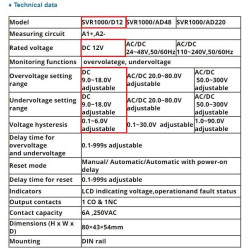 DC Protection Relay 12V ADJUSTABLE Over Under VOLTAGE Battery Inverter
